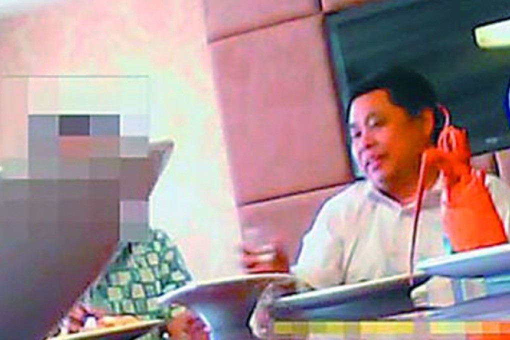 An image from the secretly filmed video of Liang Wenyong, a former Hebei province party boss, which went viral and led to his sacking. Photo: SCMP Pictures