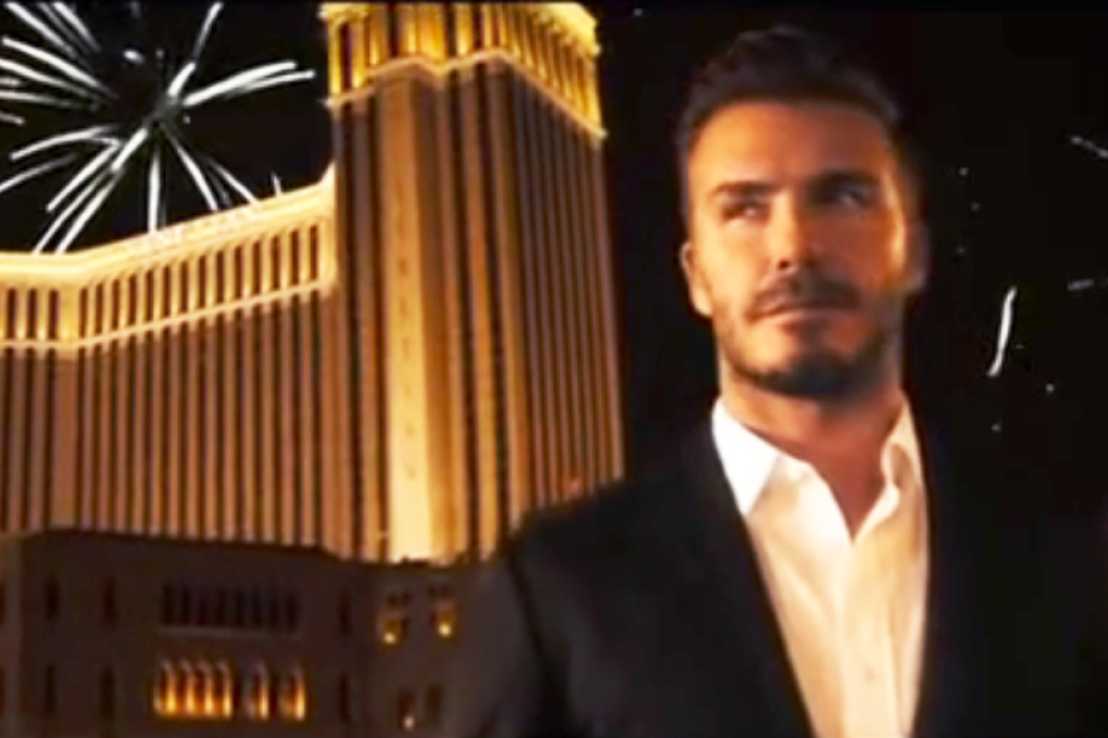 A still from the Venetian Macao advert starring David Beckham.