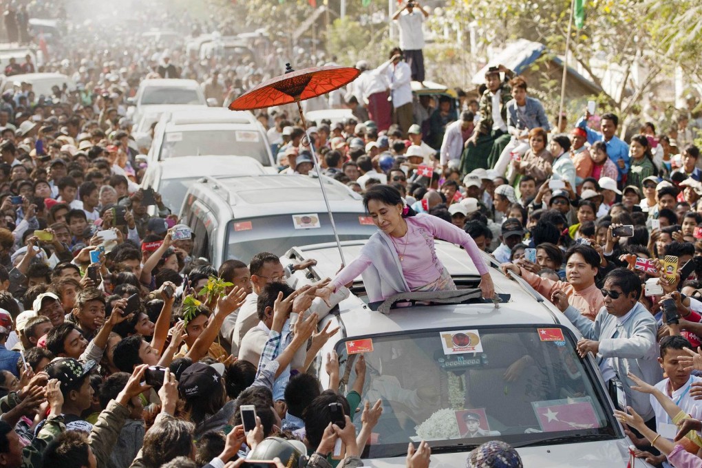 Aung San Suu Kyi leads celebrations for the 100th birthday of her father, Aung San. Photo: AFP