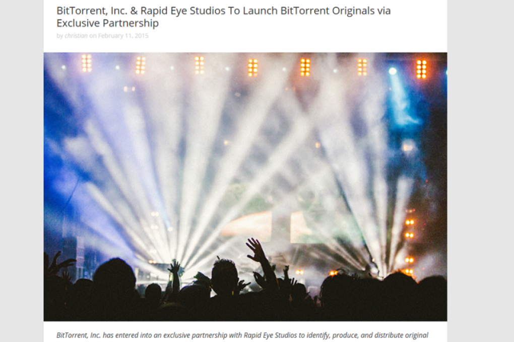 BitTorrent announces the partnership on its official blog.