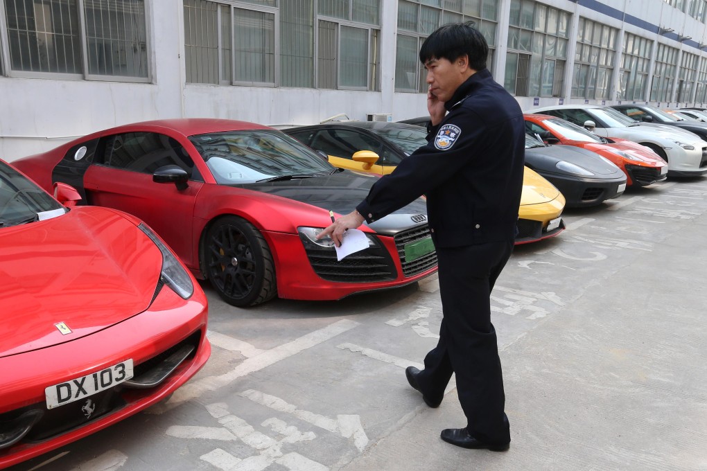 The fast cars, owned by 13 Hong Kong permanent residents, were used for racing on the Shenzhen-Guangzhou highway. Photo: K. Y. Cheng