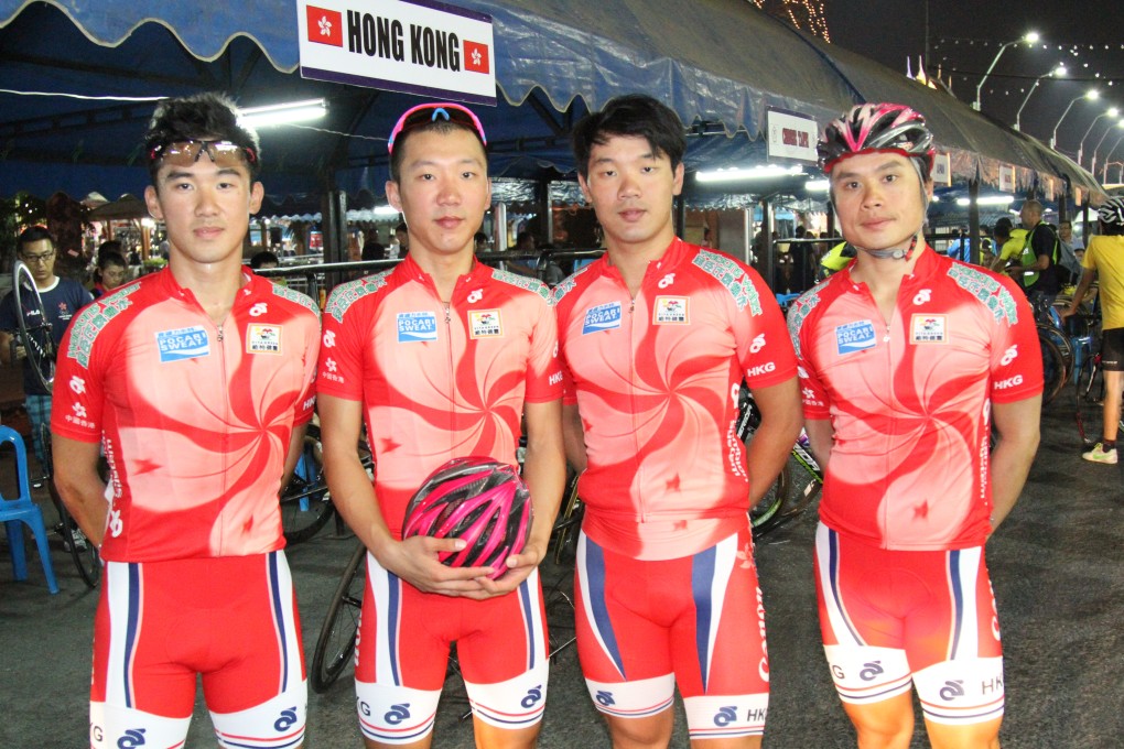 Hong Kong's men's road race team. From left, Leung Chun-wing, Cheung King-wai, Cheung King-lok, Ko Siu-wai. Photo: SCMP