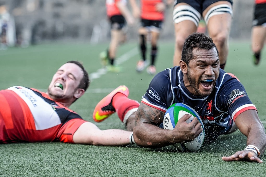 Hong Kong Scottish's Lex Kaleca in action. Photo: HKRFU