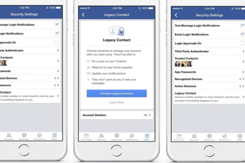 Facebook users are now able to set a legacy contact, from the security settings.