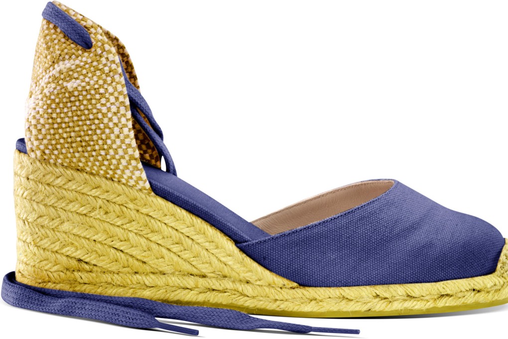 High espadrille Carina electric blue by Castaner.