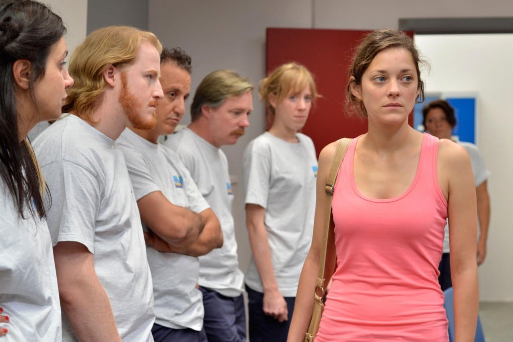 Marion Cotillard plays Sandra, a mother of two who petitions her fellow workers at a factory to vote against her being made redundant.