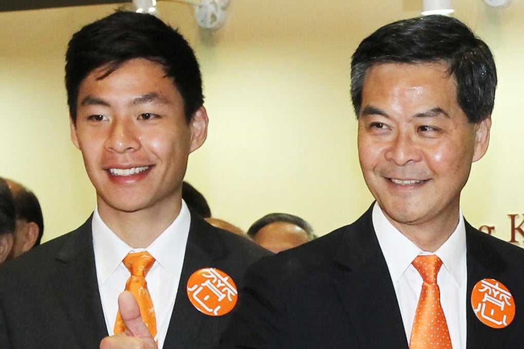Leung Chuen-yan with his father in 2012. Photo: Edward Wong