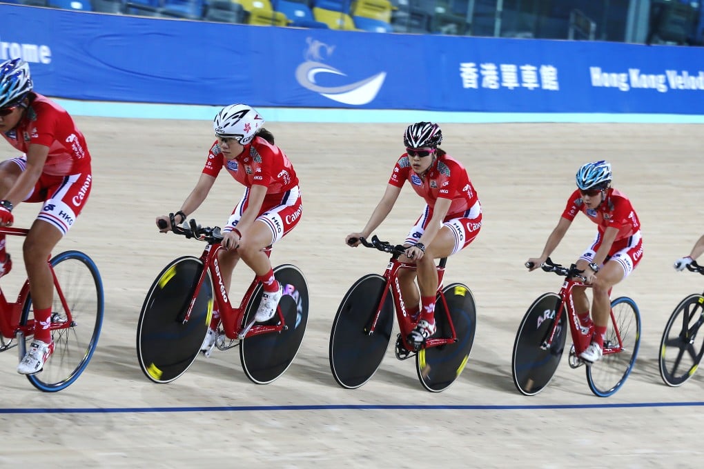 The Hong Kong cycling team in training at the HK Velodrome ahead of this year's Asian Cycling Championships, which were held in Thailand. Photo: K.Y. Cheng