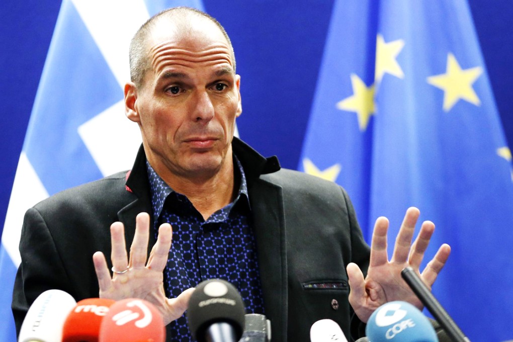 Greek Finance Minister Yanis Varoufakis gives a press conference on Monday at the end of an Eurogroup finance ministers meeting at the European Council in Brussels. Photo: Reuters