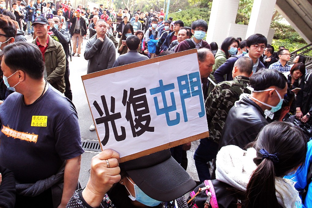 Tuen Mun residents organise a rally against parallel trading. Photo: Dickson Lee