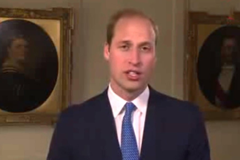 Prince William filmed during his New Year greeting in Mandarin.