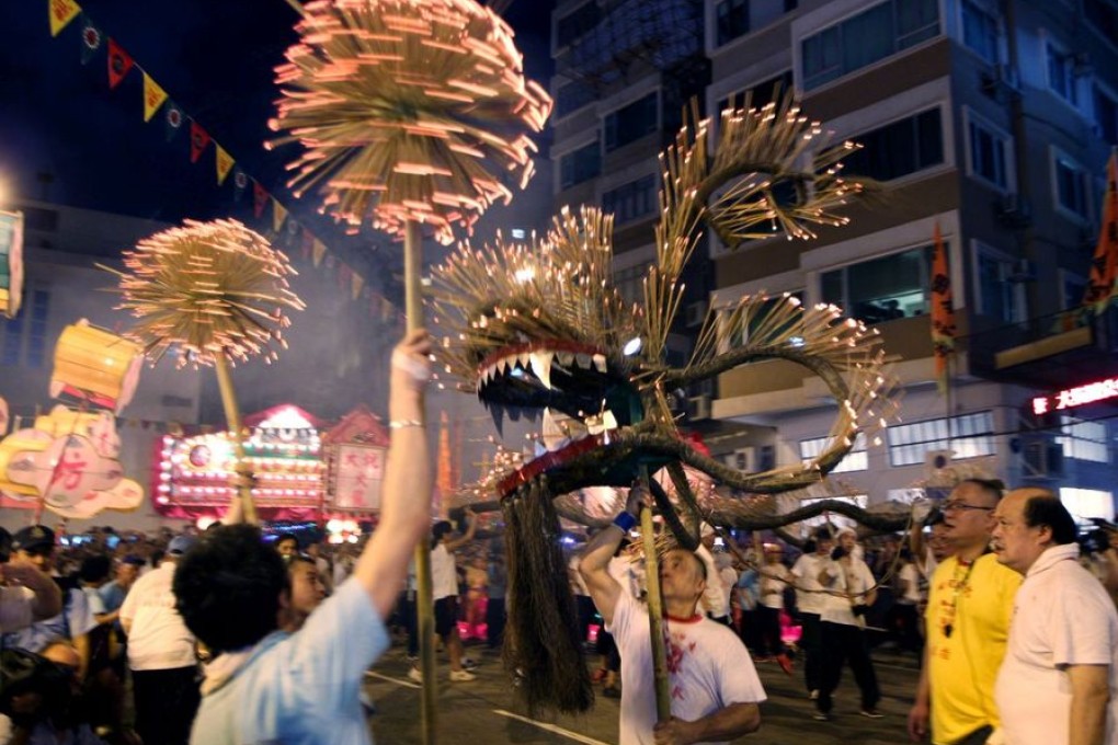 Fire dragon in action