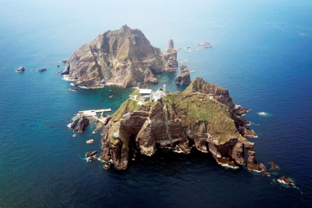 The disputed islands called Takeshima in Japanese and Dokdo in Korean.