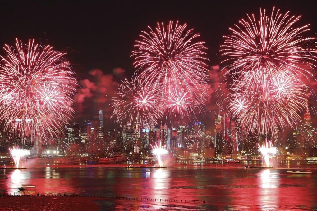 The Lunar New Year fireworks display over the Hudson River, in New York. Photo: China’s Central Academy of Fine Arts
