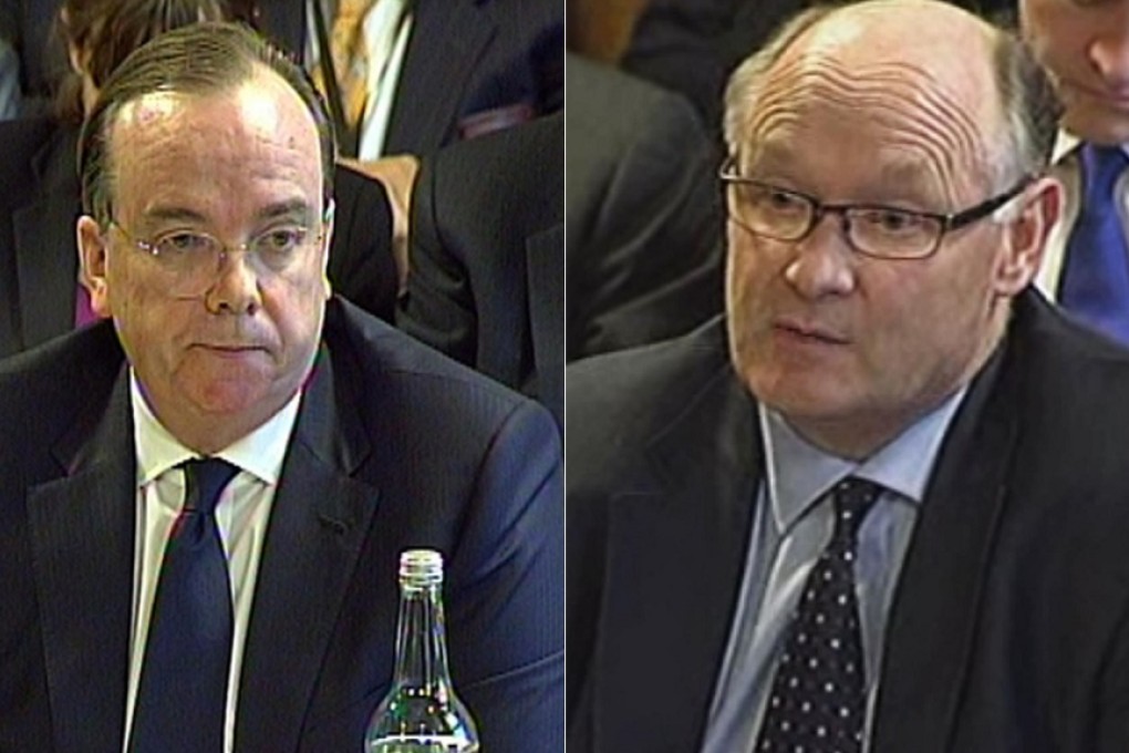 HSBC executives Stuart Gulliver (left) and Douglas Flint faced grilling over bank practices.