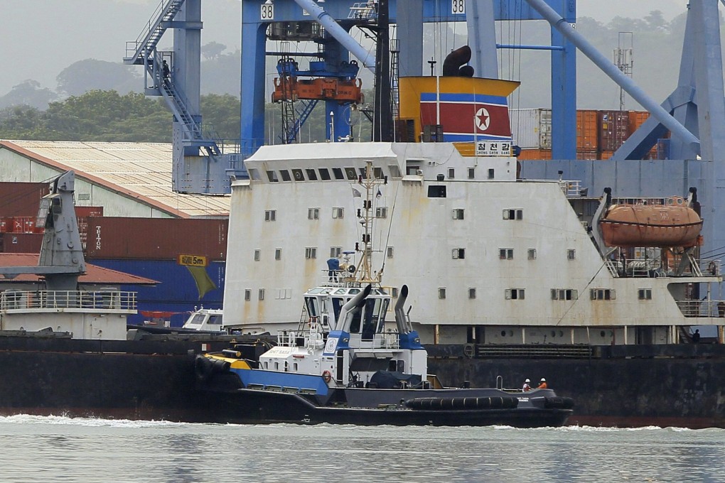 The council blacklisted shipping company Ocean Maritime Management Company (OMM) for arranging an illegal shipment on the Chong Chon Gang ship (above), which was seized in Panama and found to be carrying weapons. Photo: EPA