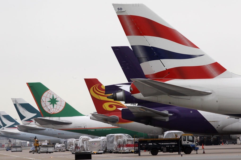 Planes parked at Chek Lap Kok. Photo: Edward Wong