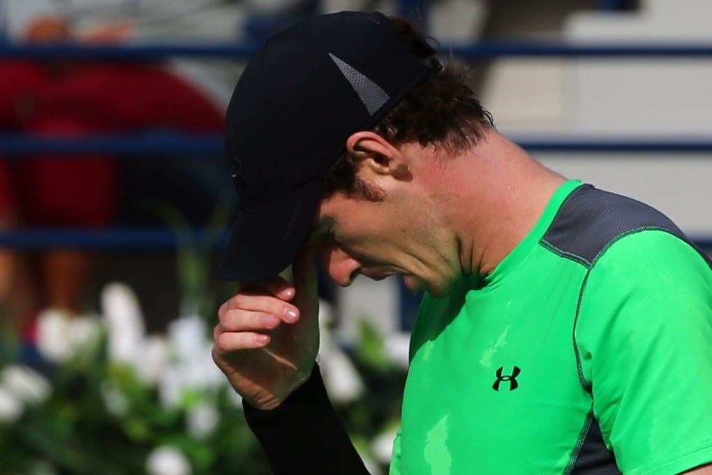 Andy Murray reacts to losing another point against Borna Coric. Photo: AFP