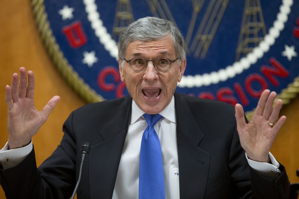 US Federal Communications Commission Chairman Tom Wheeler gestures near the end of a hearing for the vote on net neutrality on Thursday. Photo: AP