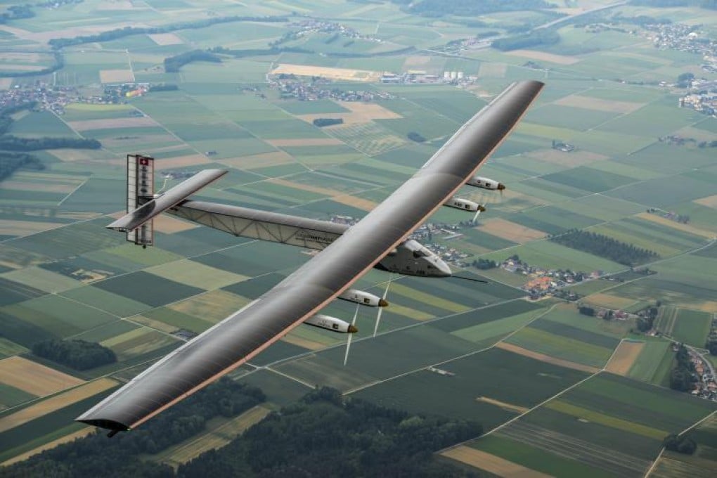 The Solar Impulse 2 on one of the test flights, cruising over Payerne municipality in Switzerland. Photo: Solar Impulse