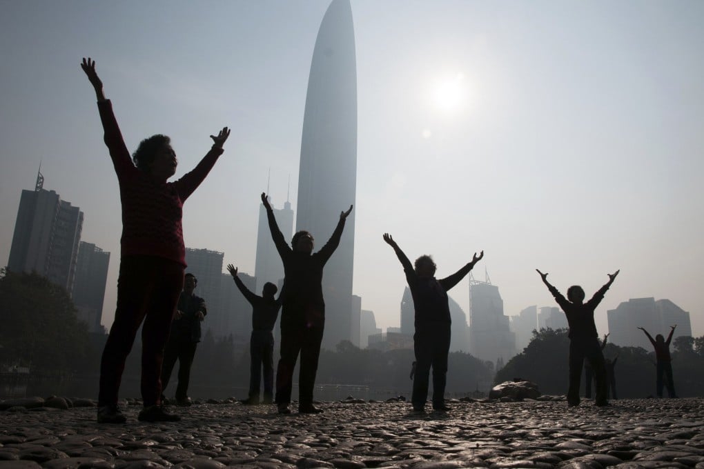 Shenzhen residents take part in morning exercises. The city has been named an 'emerging startup hub' by Inc magazine. Photo: Reuters