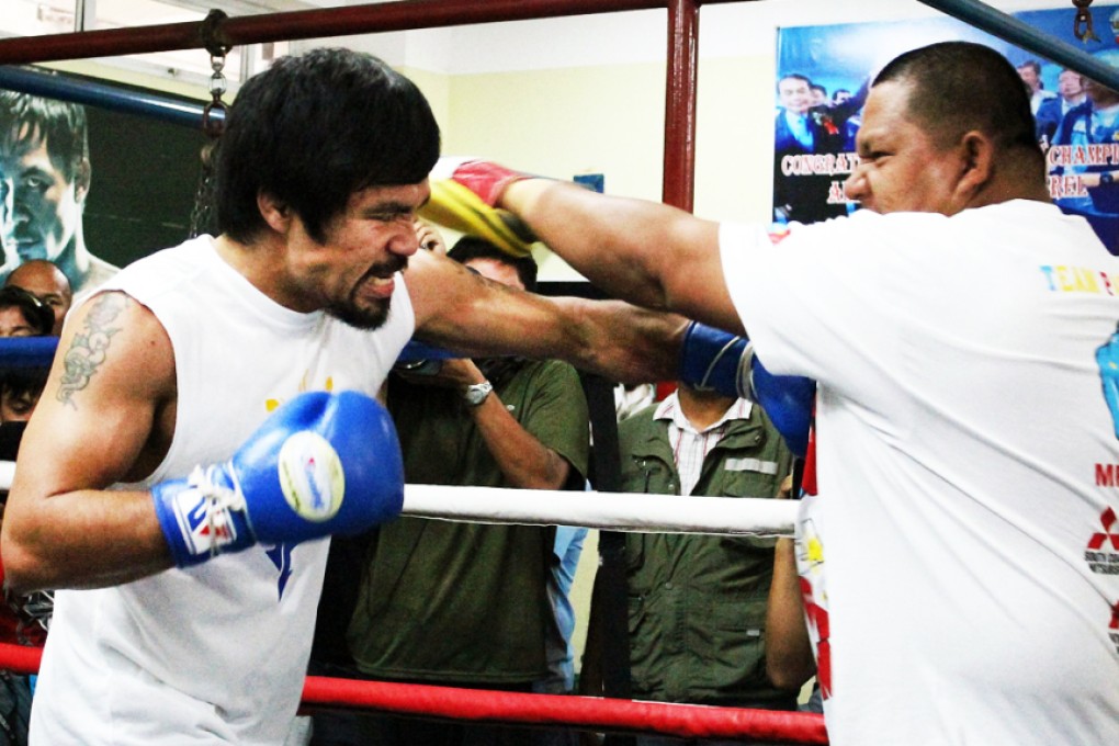 Philippines hero Manny Pacquiao is already well into his training camp for the Floyd Mayweather fight. Photo: AFP