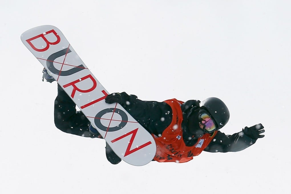 Zhang Yiwei of China on the way to winning the FIS Snowboard World Cup 2015 halfpipe final at the US Grand Prix on Sunday. Photo: AFP