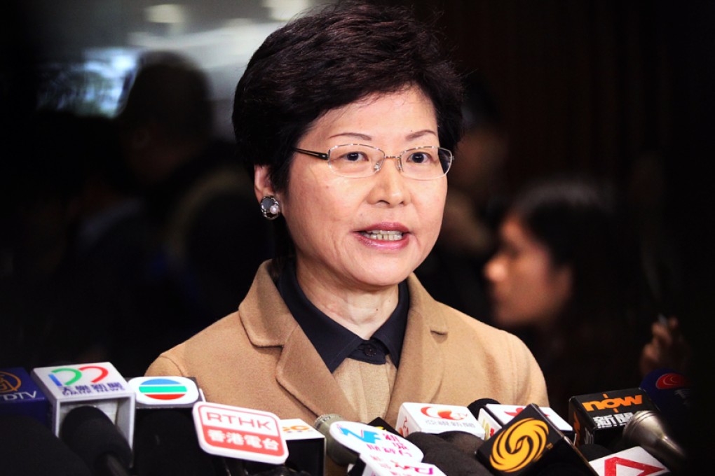 Carrie Lam repeated the government's stance on political reform. Photo: Edward Wong