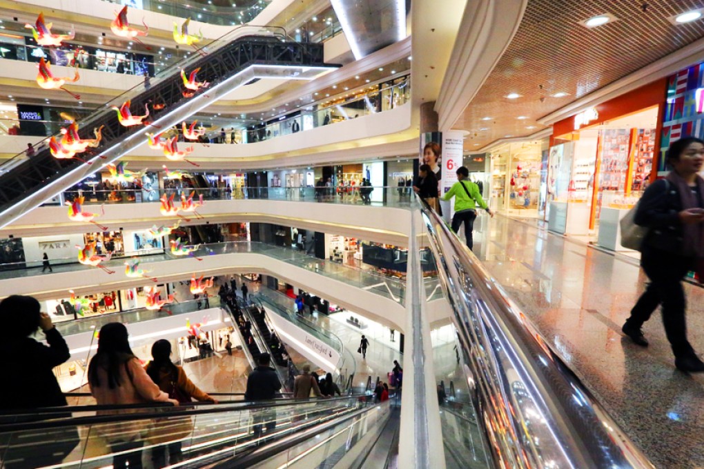 Times Square shopping mall in Causeway Bay. Retail figures were said to be affected by the timing of the Lunar New Year. Photo: Felix Wong