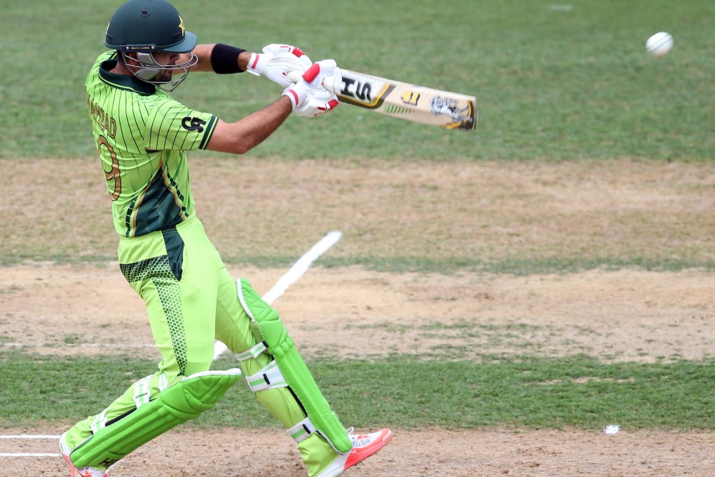Pakistan opener Ahmed Shehzad top-scored with 93 in their pool B match against United Arab Emirates in Napier. Photos: AFP