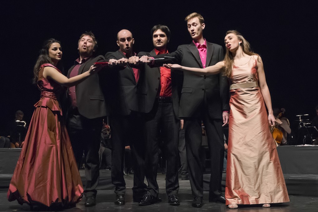 The six soloists from Le Jardin des Voix Academy. All have phenomenal voices and showed an impressive command of the Italian lyrics and a vivid stage presence. Photo: Philippe Delval