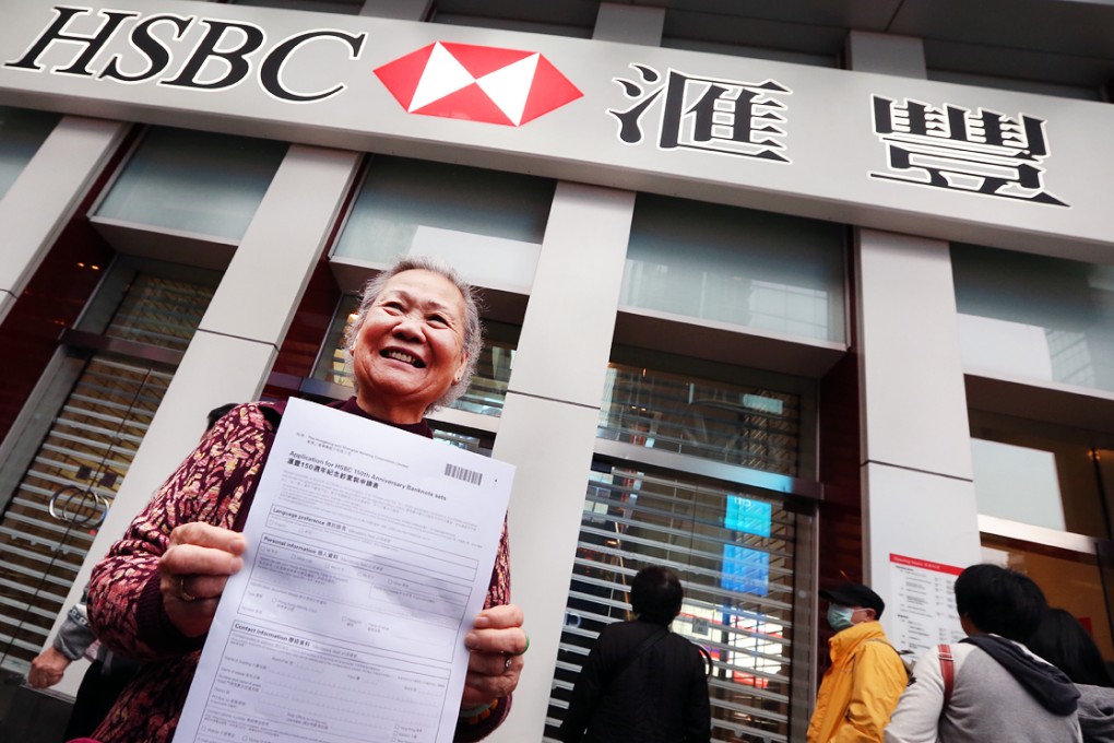 Miss Yip, 85, told the media that she would buy the 35-in-1 uncut banknotes for her personal collection. Photo: Nora Tam