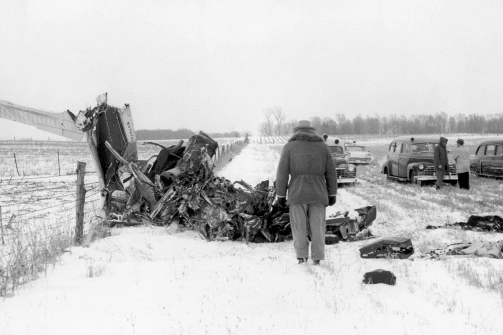The wreckage of Holly, Valens and the Big Bopper's plane.Photo: AP