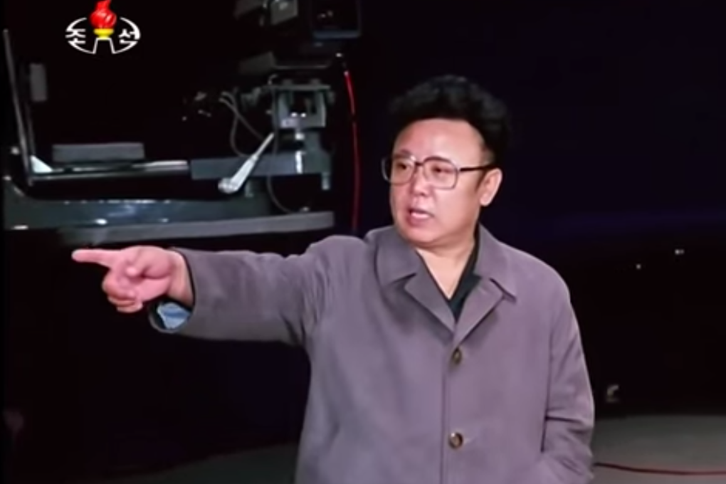 Kim Jong-il the director? A screengrab from the archive footage in high definition shows Kim inspecting new equipment in a broadcasting studio.