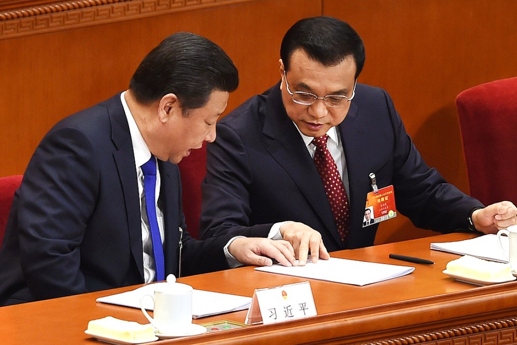 President Xi Jinping and Premier Li Keqiang at the NPC and CPPCC joint session in Beijing yesterday. Photo: AFP