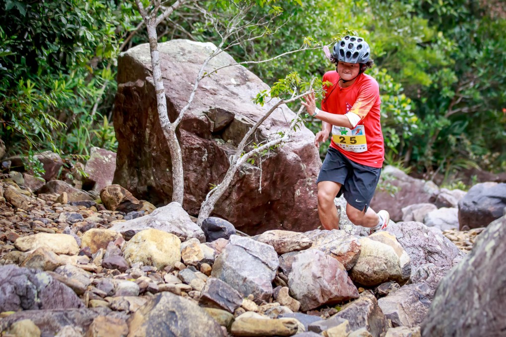 Santosh Tamang negotiates rugged terrain on the way to winning the men's race in the Bonaqua Action Sprint series in Sai Kung. Photo: SCMP Pictures