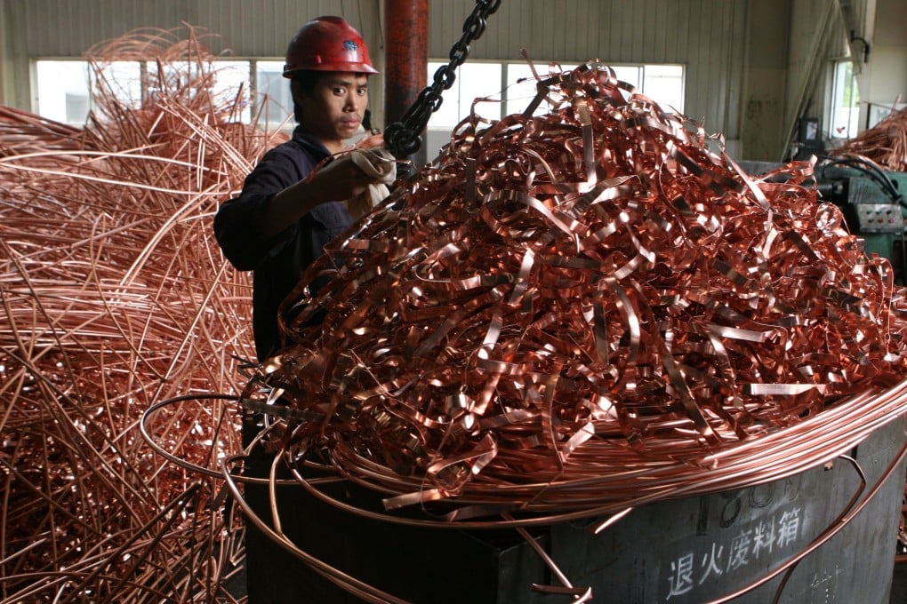 Scrap copper imports by the mainland fell to the least since 2004 last year as the economy expanded at the slowest pace since 1990. Photo: Bloomberg