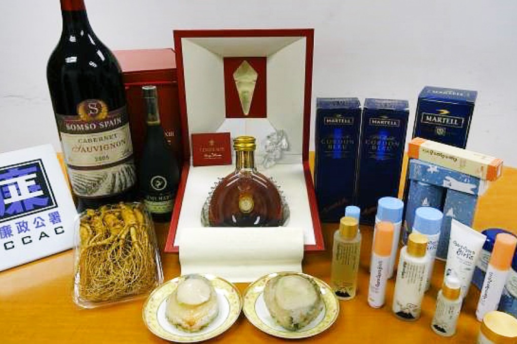 Items allegedly received as bribes were recovered from the suspect's home. Photo: SCMP Pictures