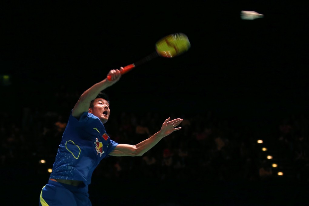Chen Long in action in the final. Photo: Xinhua