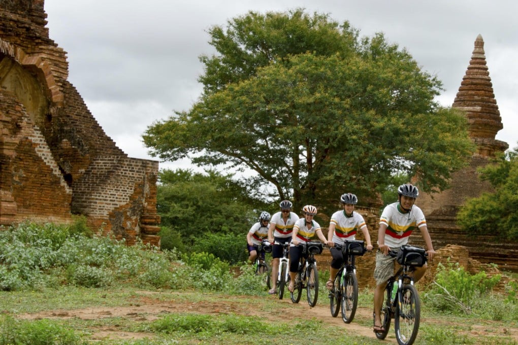 Riding through the pagodas in Bagan, Myanmar. Photo: George Henton