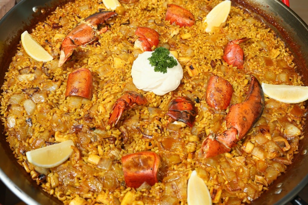 Lobster and saffron dry paella from La Paloma.