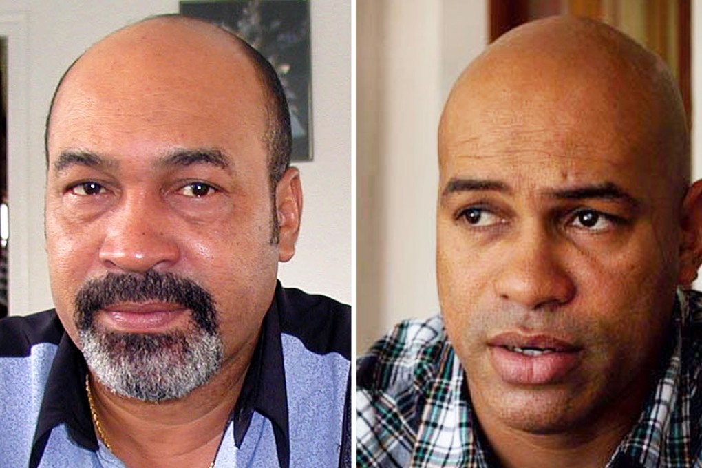 Dino Bouterse (right), son of the president of Desi Suriname, was ordered to serve over 16 years in prison. Photos: AP, Twitter