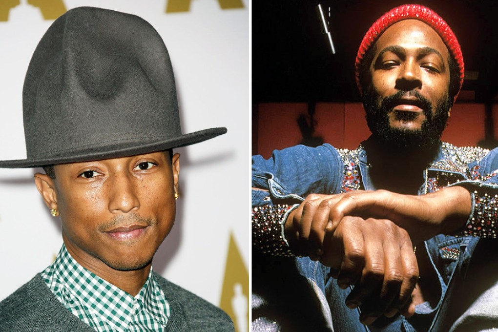 Award-winning songwriter and producer Pharrell Williams (left) and The late soul singer Marvin Gaye (right).