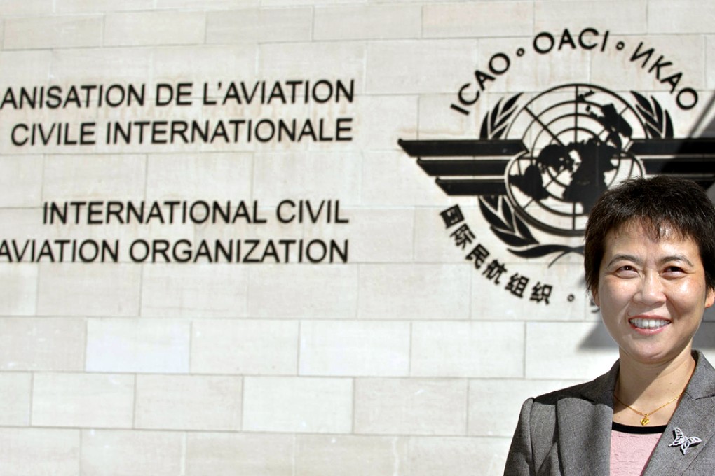 Liu Fang outside the ICAO in Montreal. Photo: Xinhua