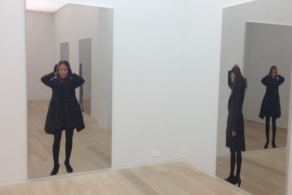 Two of Michelangelo Pistoletto’s mirror-like pieces at the Simon Lee Gallery, Pedder Building. Photos: Edmund Lee