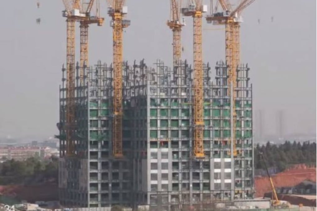 Construction of the 57-storey Mini Sky City in Changsha, Hunan, was completed in less than three weeks. Photo: Opsteel.cn