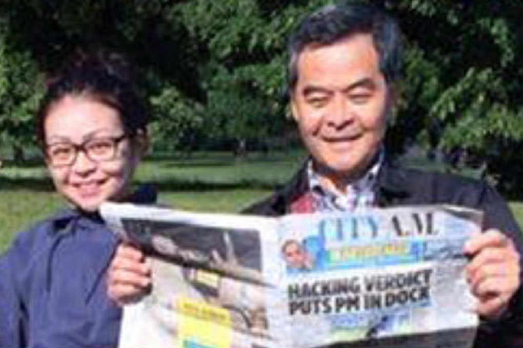 Leung Chun-ying and daughter Chai-yan. Photo: SCMP Pictures