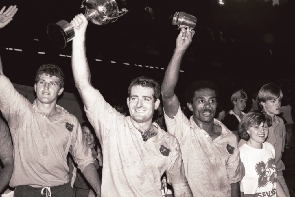 David Campese holds the Cup aloft in 1988. Photo: SCMP