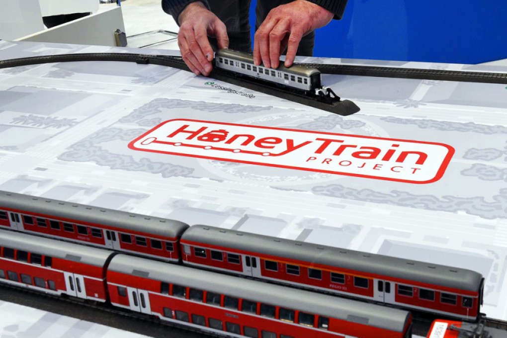 The Project Honey Train model railway gets set up. Photo: AFP