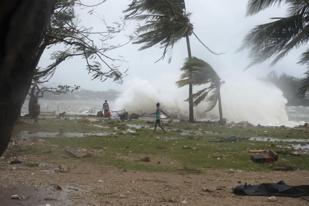 Waves batter the coast of Port Vila, Vanuatu. Photo: AP